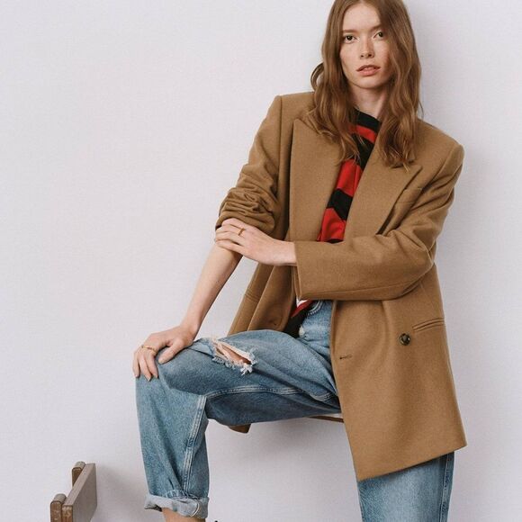 Mango Double Breasted 80% Wool Blend Jacket Blazer Coat - Picture 14 of 16
